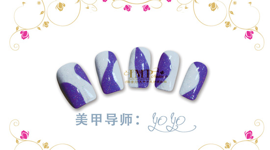 ylzx美甲导师YOYO美甲作品：完美星空
