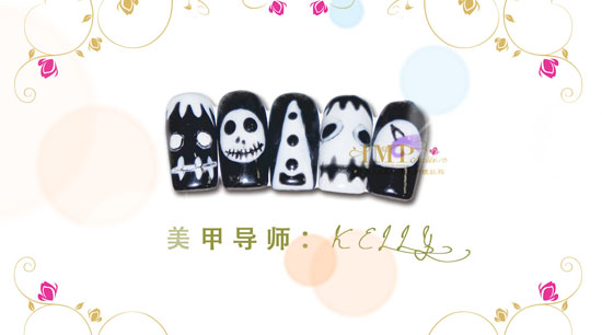 ylzx美甲导师KELLY万圣节美甲作品：邪恶之王