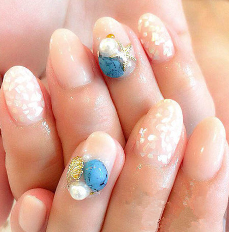 海洋美甲图片