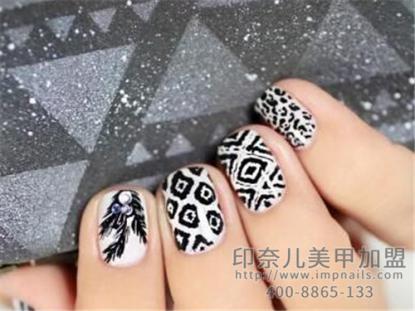 美甲图片,时尚美甲,黑白时尚,经典时尚,黑白,黑白色,ylzx