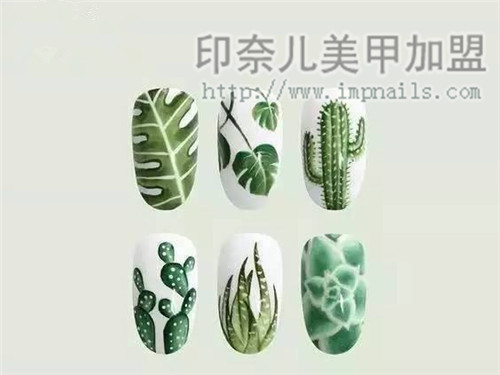 仙人掌,美甲,美甲款式