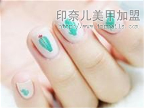 仙人掌,美甲,美甲款式